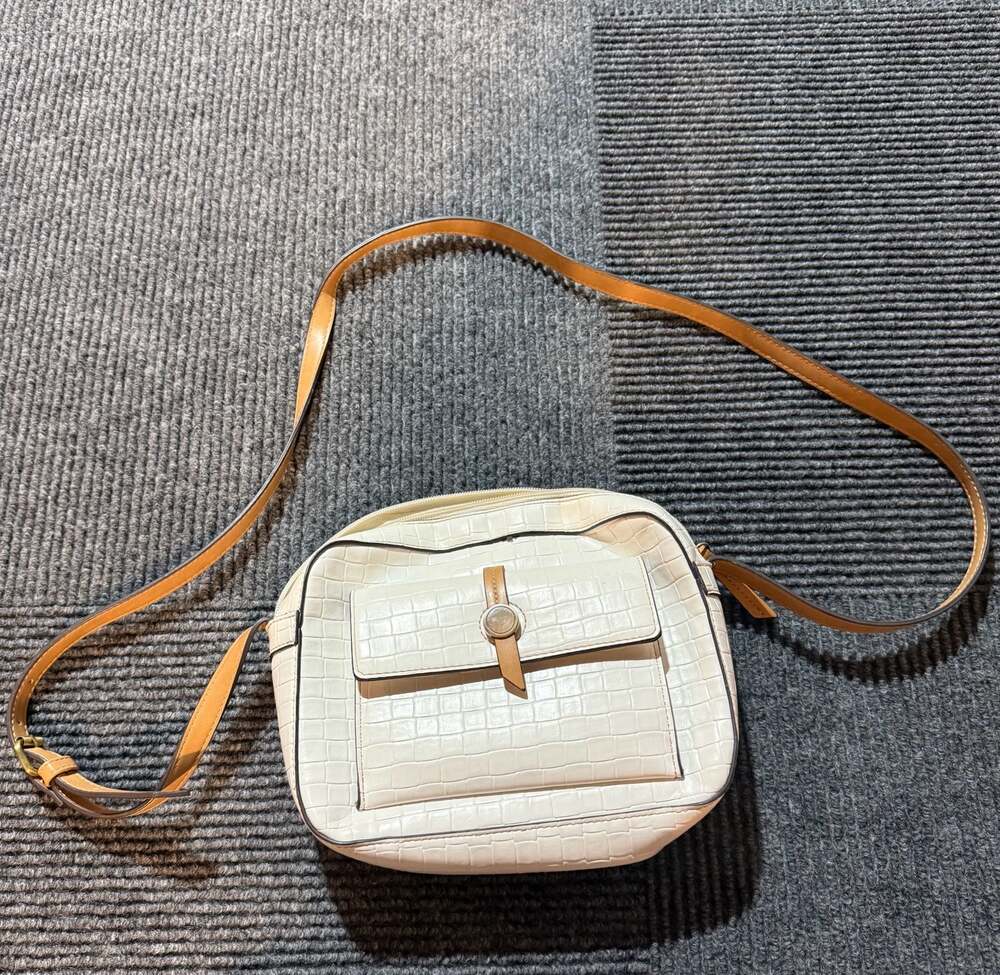 St. John's Bay White Croc-Embossed Crossbody Bag